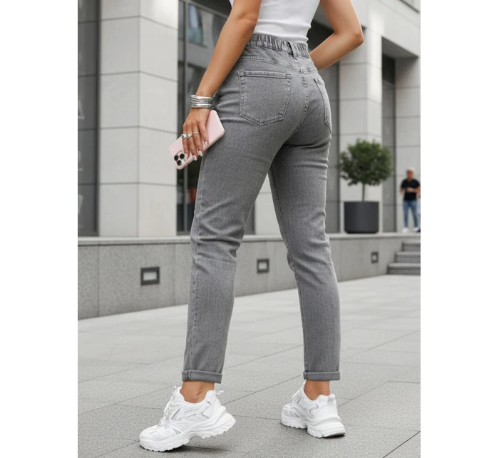 Dámské džíny mom fit s vysokým pasem šedé FashionStreet UY2894