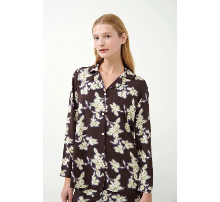 Květinové pyžamo s knoflíky model 20515567 - Vamp