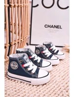 Dětské Tenisky Vysoké Se Zipem BIG STAR model 21545337 Tmavě Modré - Big Star Shoes Dětské Tenisky Vysoké Se Zipem BIG STAR model 21545337 Tmavě Modré - Big Star Shoes