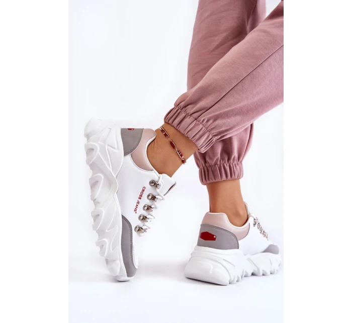 Dámské Tenisky na platformě model 21603148 Bíle - Cross Jeans