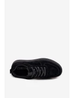 Pánské Sneakersy Na Platformě Zamszové Big Star OO174012 Černé