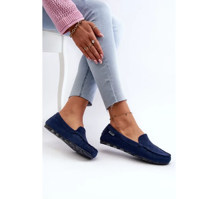 Dámské eko semišové mokasíny, tmavě modrá Amrutia Dámské eko semišové mokasíny, tmavě modrá Amrutia