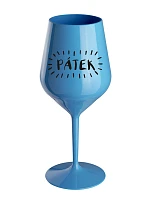 PÁTEK - modrá nerozbitná sklenice na víno 470 ml