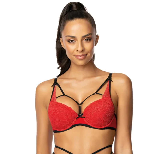 Dámská Push-up podprsenka 3636/11 Loren červeno-černá - MAT Dámská Push-up podprsenka 3636/11 Loren červeno-černá - MAT