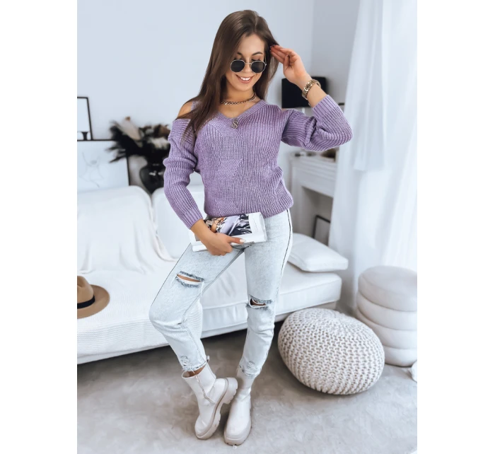 Sweter damski lila Dstreet model 21998159 - FashionStreet Sweter damski lila Dstreet model 21998159 - FashionStreet