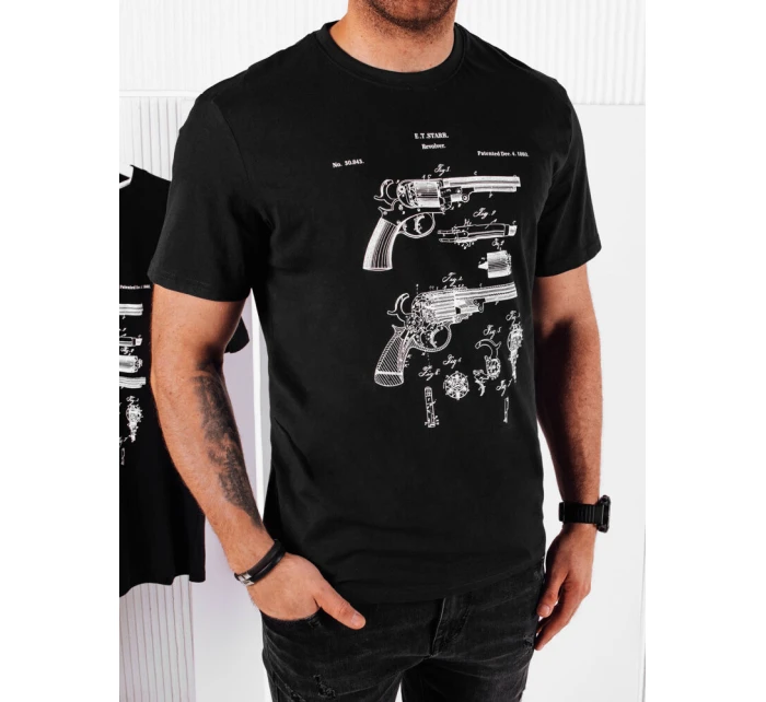 Pánské tričko s potiskem černé FashionStreet RX5430