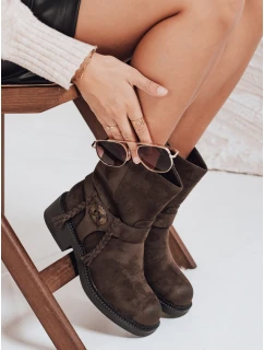 Dámské semišové hnědé boty FashionStreet ZY1098