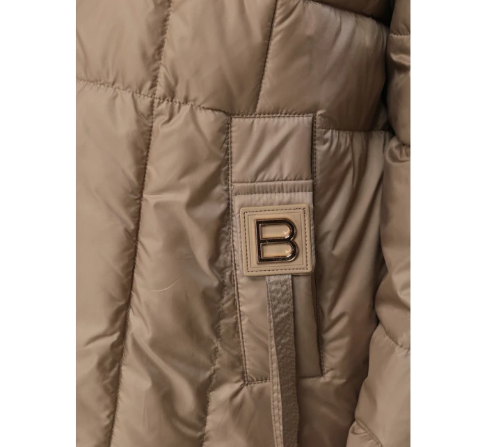 Dámská prošívaná bunda s kapucí béžová FashionStreet TY5585