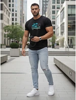 Tshirt męski z nadrukiem czarny model 22136478 - FashionStreet