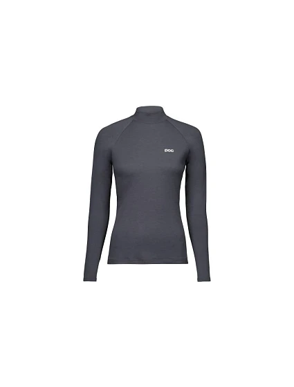 Cyklistické tričko POC W's Layer Merino Mock Neck Jersey, šedé Cyklistické tričko POC W's Layer Merino Mock Neck Jersey, šedé