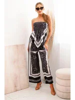 Dámský komplet s širokými nohavicemi a topem černý Dámský komplet s širokými nohavicemi a topem černý