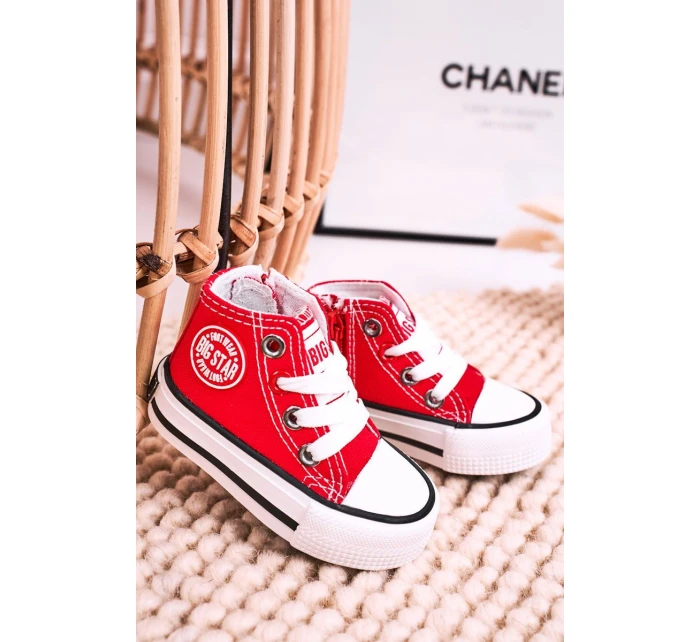 Dětské Tenisky Vysoké Se Zipem BIG STAR model 21545331 Červené - Big Star Shoes Dětské Tenisky Vysoké Se Zipem BIG STAR model 21545331 Červené - Big Star Shoes