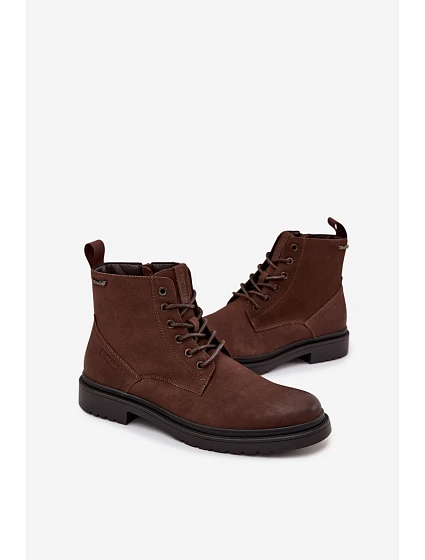 Semišové Zateplené Kotníkové Boty Na Zip Big Star model 21706081 Hnědé - Big Star Shoes Semišové Zateplené Kotníkové Boty Na Zip Big Star model 21706081 Hnědé - Big Star Shoes