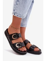 Eko Kožené Dámské Pantofle S Pásky Černé model 21960911 - Boto