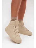 Dámské zateplené tenisky na platformě Big Star – béžové Dámské zateplené tenisky na platformě Big Star – béžové