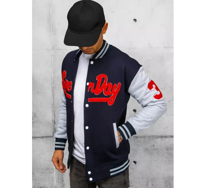 Pánská mikina na zip tmavě modrá FashionStreet BX5443