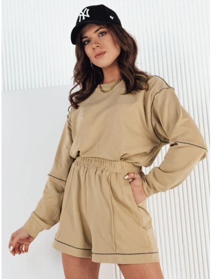 Dámská tepláková souprava beige Dstreet model 21973932 - FashionStreet Dámská tepláková souprava beige Dstreet model 21973932 - FashionStreet