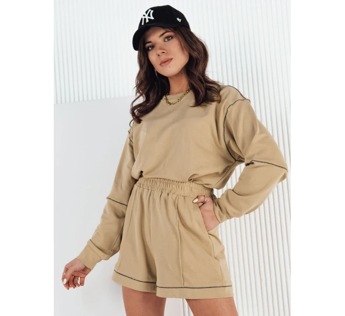Dámská tepláková souprava beige Dstreet model 21973932 - FashionStreet Dámská tepláková souprava beige Dstreet model 21973932 - FashionStreet