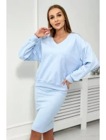 Halenka + pruhované šaty modré