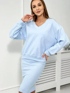 Halenka + pruhované šaty modré