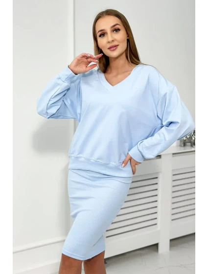 Halenka + pruhované šaty modré