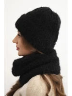 Dámská souprava čepice a šály zimní s ozdobným černá model 21461114 - K-Fashion