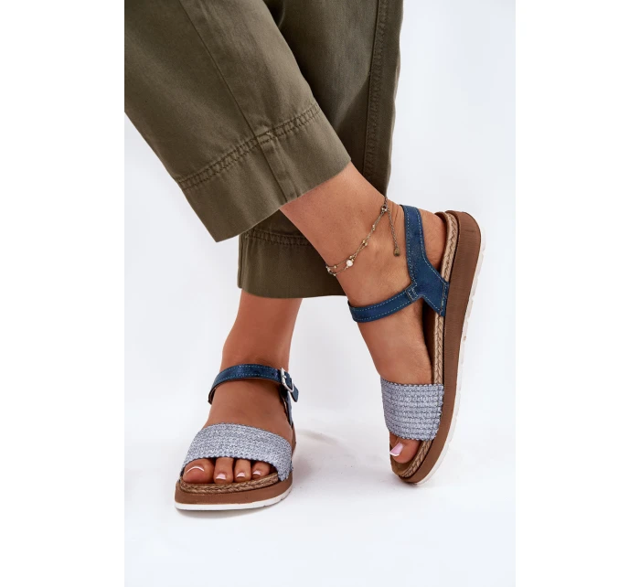 Dámské Sandály S Pletením Na Modré model 21697917 - Inblu