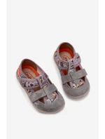 Dětské pantofle na suchý zip šedé model 21705418 - Milami
