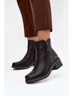 Dámské kotníkové boty na klínu s vyhříváním Černé Kalivana Dámské kotníkové boty na klínu s vyhříváním Černé Kalivana