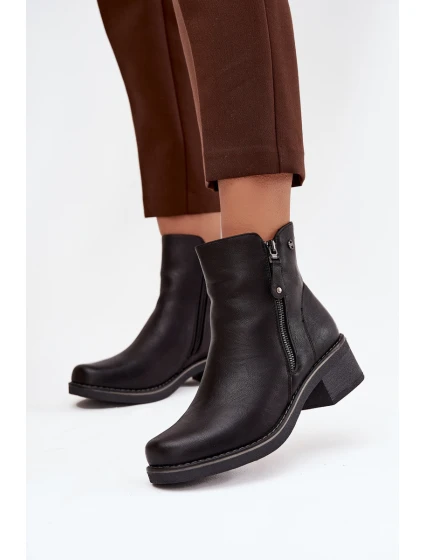 Dámské kotníkové boty na klínu s vyhříváním Černé Kalivana Dámské kotníkové boty na klínu s vyhříváním Černé Kalivana