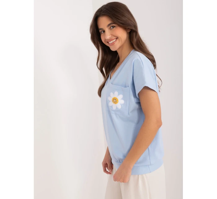 Bluzka RV BZ model 19768862 jasny niebieski - FPrice Bluzka RV BZ model 19768862 jasny niebieski - FPrice