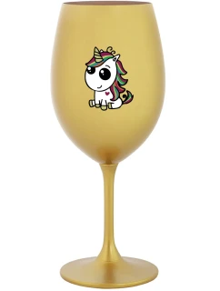 DUHOVÝ JEDNOROŽEC - zlatý pohár na víno 350 ml