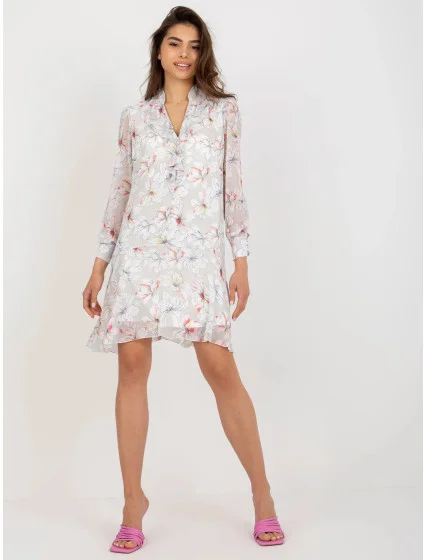 Dámské šaty NU SK 289.88P světle šedé - Nuance Dámské šaty NU SK 289.88P světle šedé - Nuance