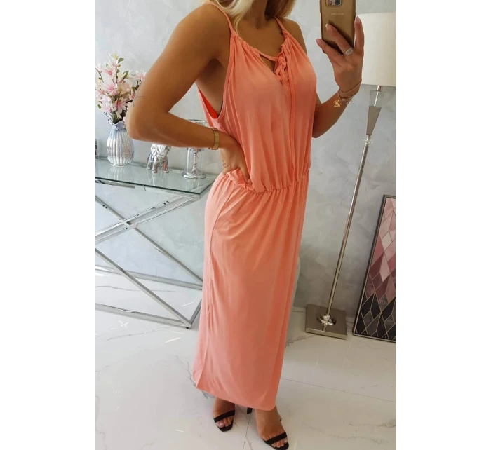 Boho šaty 8893 lososová - Kesi