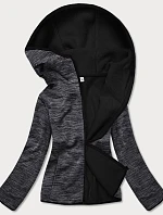 Černá melanžová dámská mikina s polarem (HD111-1)