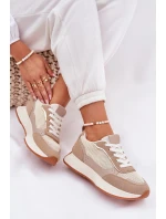 Dámské Sportovní Boty S Síťovinou Na Platformě Khaki Poova Dámské Sportovní Boty S Síťovinou Na Platformě Khaki Poova