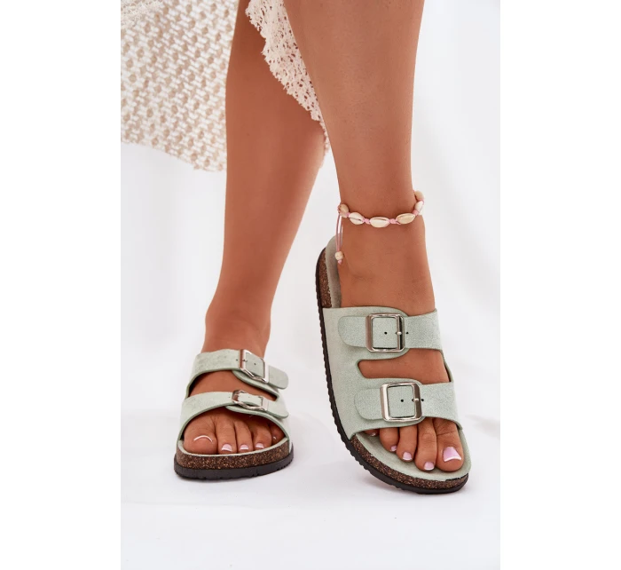 Dámské Pantofle S Přezkami Mátové model 21699061 - Boto