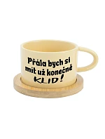 PŘÁLA BYCH SI MÍT UŽ KONEČNĚ KLID! - žlutý hrníček makronka 200 ml PŘÁLA BYCH SI MÍT UŽ KONEČNĚ KLID! - žlutý hrníček makronka 200 ml