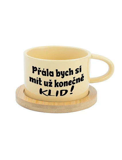 PŘÁLA BYCH SI MÍT UŽ KONEČNĚ KLID! - žlutý hrníček makronka 200 ml PŘÁLA BYCH SI MÍT UŽ KONEČNĚ KLID! - žlutý hrníček makronka 200 ml