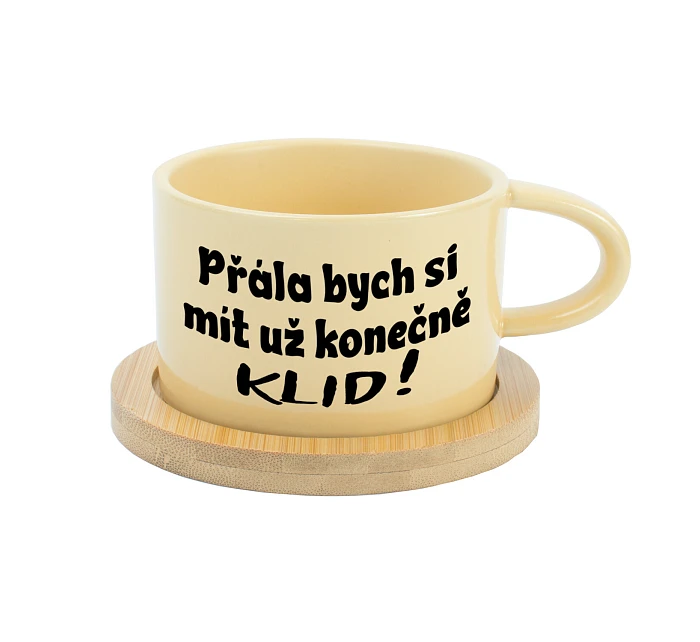 PŘÁLA BYCH SI MÍT UŽ KONEČNĚ KLID! - žlutý hrníček makronka 200 ml PŘÁLA BYCH SI MÍT UŽ KONEČNĚ KLID! - žlutý hrníček makronka 200 ml