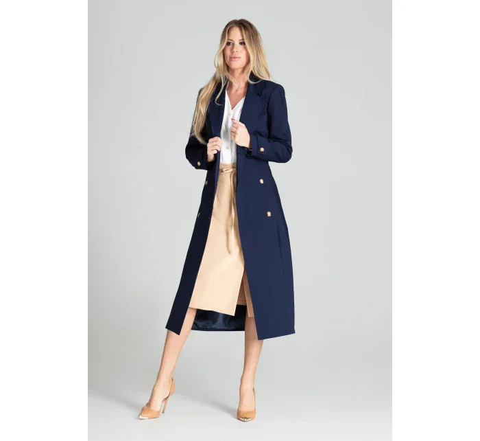 Dámský kabát model 21105518 tmavě modrý - Figl