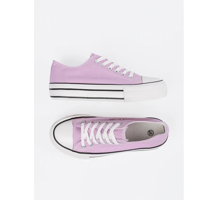 Trendy růžové dámské  tenisky platforma