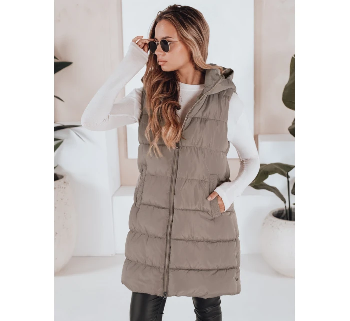 Dámská prošívaná vesta BRITA béžová FashionStreet TY3267