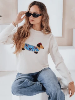 Dámský svetr CHICPAWS cream cream dog applique FashionStreet MY2542