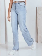 Dámské džíny s vysokým pasem a širokými nohavicemi světle modré FashionStreet UY2786