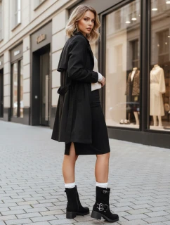 Dámské semišové kozačky s přezkou černé FashionStreet ZY1255