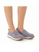 Fialové semišové kožené mokasíny Sergio model 22021867 - LEONE