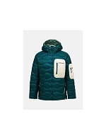 Pánská péřová bunda PEAK PERFORMANCE M Helium Utility Down Hood Jacket, zelená barva
