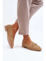 Dámské mokasíny na ploché podrážce s ozdobou Camel model 21650946 - Boto Dámské mokasíny na ploché podrážce s ozdobou Camel model 21650946 - Boto