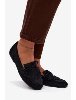 Dámské mokasíny s třásněmi černé model 21919027 - Boto